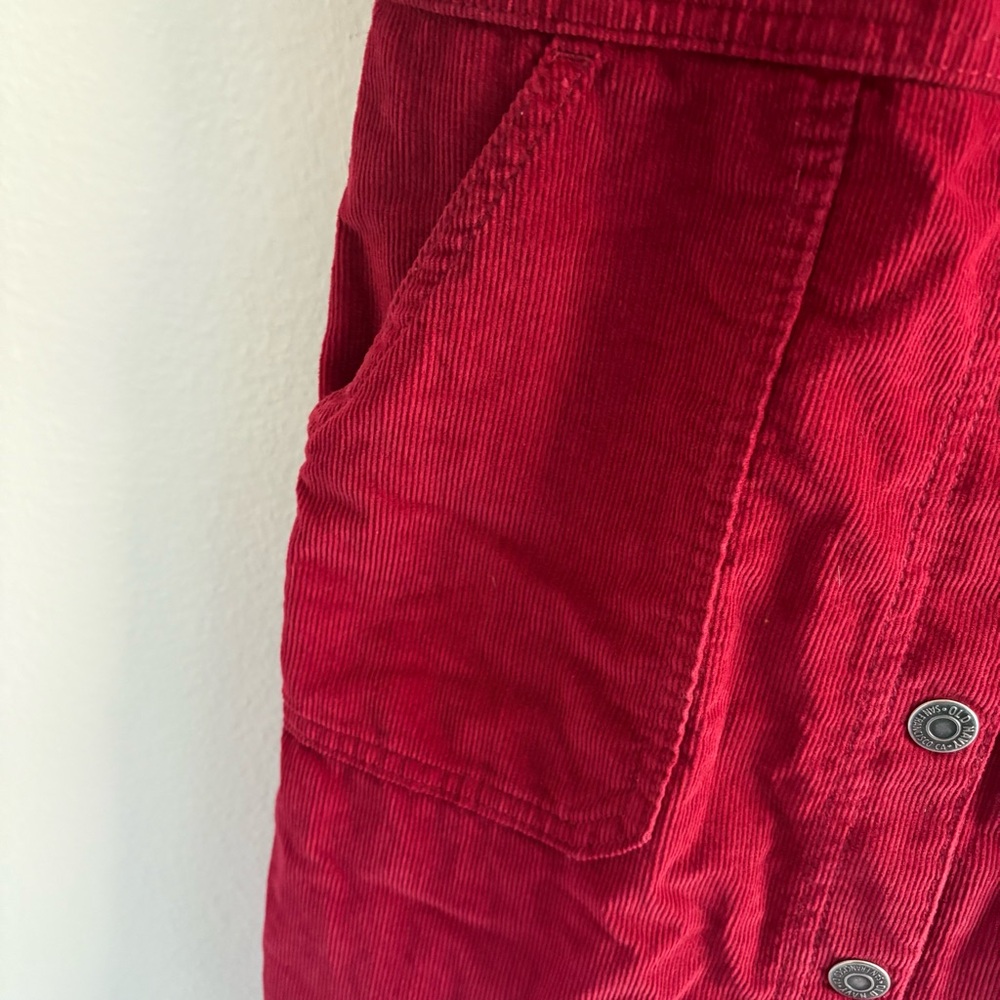 Old Navy • Red Corduroy Button-Down Jumper - Picture 2 of 5